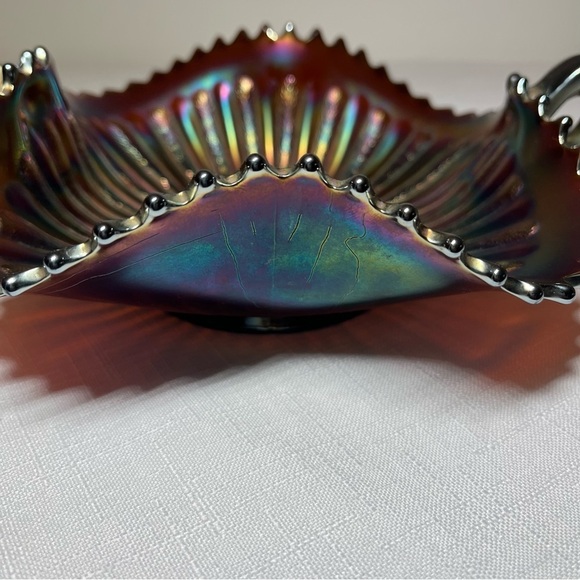 Antique NORTHWOOD Carnival Nappy Dish. Candy. Trinkets. Pickles. - Picture 2 of 6